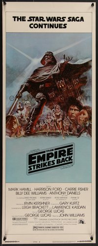 7w0193 EMPIRE STRIKES BACK style B insert 1980 George Lucas classic, light blue art by Jung!