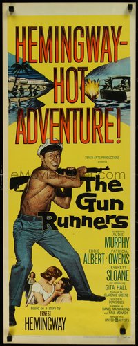 7w0201 GUN RUNNERS insert 1958 Audie Murphy, Don Siegel, Ernest Hemingway's To Have and Have Not!