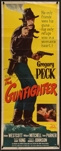 7w0202 GUNFIGHTER insert 1950 full-length Gregory Peck's only friends were his guns!