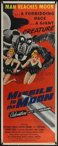 7w0210 MISSILE TO THE MOON insert 1958 giant fiendish creature, a strange and forbidding race!