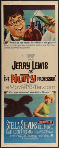 7w0212 NUTTY PROFESSOR insert 1963 Jerry Lewis & Stella Stevens in Dr. Jekyll & Mr. Hyde spoof!