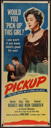 7w0216 PICKUP insert 1951 you won't pick up Beverly Michaels if you know what's good for you!