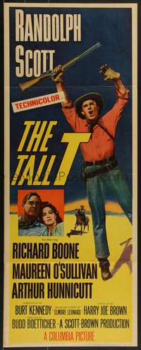 7w0234 TALL T insert 1957 Budd Boetticher, Elmore Leonard, Randolph Scott, Maureen O'Sullivan