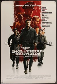 7w0549 INGLOURIOUS BASTERDS 1sh 2009 Quentin Tarantino, Brad Pitt, Waltz, Roth, top cast!