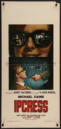 7w0253 IPCRESS FILE Italian locandina R1972 Casaro art of Caine in spy story of century, ultra rare!