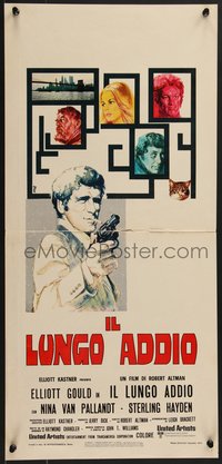 7w0256 LONG GOODBYE Italian locandina 1973 Gould as Philip Marlowe by Tino Avelli, ultra rare!