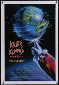 7w0131 KILLER KLOWNS FROM OUTER SPACE 1sh 1988 Grant Cramer, Suzanne Snyder, Alien bozos!