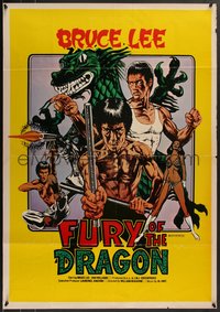 7w0273 FURY OF THE DRAGON Lebanese 1976 great comic book style artwork of Bruce Lee as Kato, rare!