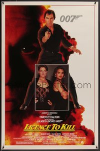 7w0571 LICENCE TO KILL 1sh 1989 Timothy Dalton as James Bond, sexy Carey Lowell & Talisa Soto!