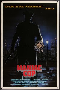 7w0587 MANIAC COP int'l 1sh 1988 Tom Atkins, Bruce Campbell, you can remain silent forever!