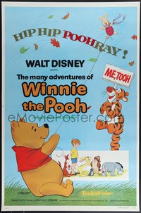 7w0588 MANY ADVENTURES OF WINNIE THE POOH 1sh 1977 and Tigger too, plus three great shorts!