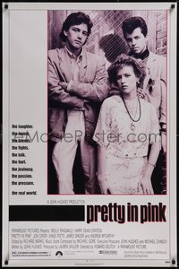 7w0629 PRETTY IN PINK 1sh 1986 great portrait of Molly Ringwald, Andrew McCarthy & Jon Cryer!