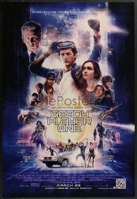 7w0634 READY PLAYER ONE advance DS 1sh 2018 Steven Spielberg, cast montage by Paul Shipper!