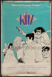 7w0760 RITZ 20x30 video poster 1976 Weston, Stiller, Moreno, great Al Hirschfeld art, ultra rare!