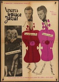 7w0748 SOME LIKE IT HOT Romanian 1960 Marilyn Monroe with Tony Curtis & Jack Lemmon in drag, rare!