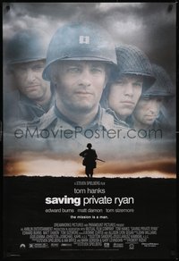 7w0647 SAVING PRIVATE RYAN 1sh 1998 Spielberg, cast image of Tom Hanks, Tom Sizemore, Damon & Burns!