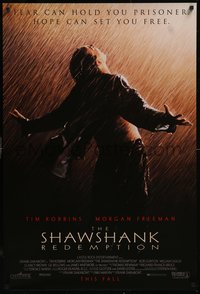 7w0652 SHAWSHANK REDEMPTION advance 1sh 1994 escaped prisoner Tim Robbins in rain, Stephen King