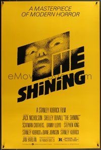 7w0653 SHINING 1sh 1980 Stephen King & Kubrick, Saul Bass art, ultra rare unfolded studio style!