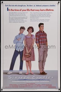 7w0658 SIXTEEN CANDLES 1sh 1984 Molly Ringwald, Anthony Michael Hall, directed by John Hughes!