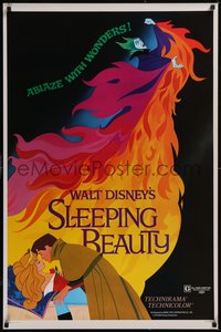 7w0663 SLEEPING BEAUTY 1sh R1979 Disney cartoon classic, great image of the three fairy godmothers!