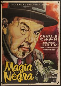 7w0355 CHARLIE CHAN IN BLACK MAGIC Spanish 1960 different art of Sidney Toler by Zum, ultra rare!