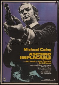 7w0358 GET CARTER Spanish 1975 completely different Mac art of Michael Caine holding shotgun!