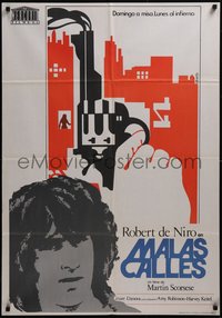 7w0360 MEAN STREETS Spanish 1977 Scorsese, Robert De Niro, Harvey Keitel, different Alberto art!