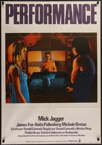 7w0361 PERFORMANCE Spanish 1978 Nicolas Roeg, Mick Jagger & James Fox trading roles, different!