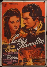 7w0364 THAT HAMILTON WOMAN Spanish 1943 Vivien Leigh & Laurence Olivier, different & ultra rare!