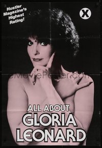 7w0388 ALL ABOUT GLORIA LEONARD 24x35 special poster 1978 sexy topless image looking thoughtful!