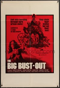 7w0390 BIG BUST-OUT 23x34 special poster 1973 Vonetta McGee, locked in a cage of wild desire!