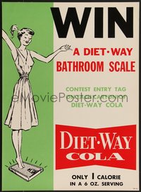 7w0750 DOUBLE COLA COMPANY 16x22 advertising poster 1960s cool vintage ad - it has only one calorie!