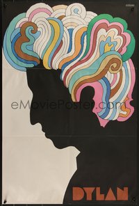 7w0304 DYLAN 22x33 music poster 1967 colorful silhouette art of Bob by Milton Glaser!