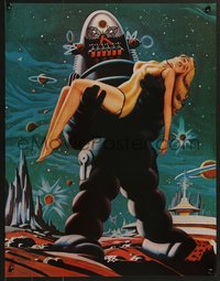 7w0826 FORBIDDEN PLANET 2-sided 17x22 special poster 1978 Robby the Robot carrying sexy Anne Francis!