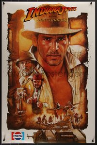 7w0395 INDIANA JONES & THE LAST CRUSADE 23x35 special poster 1989 art of Ford, Connery and cast by Drew!