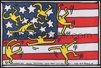 7w0396 KEITH HARING 24x36 special poster 1988 HIV/AIDS, American flag ballet, ultra rare!