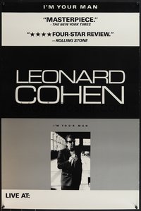 7w0305 LEONARD COHEN 24x36 music poster 1988 I'm Your Man, cool image of the star, ultra rare!