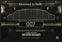 7w0830 LIVING DAYLIGHTS 12x18 special poster 1986 great image of classic Aston Martin car grill!