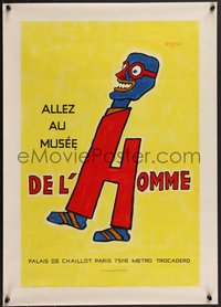 7w0855 MUSEE DE L'HOMME 19x27 French museum/art exhibition 1980s wild Raymond Savignac art, ultra rare!