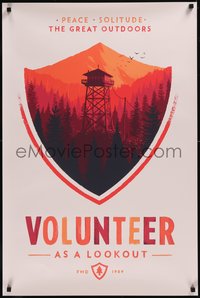 7w0053 FIREWATCH 24x36 art print 2014 volunteer as a lookout, the great outdoors, Olly Moss artwork!