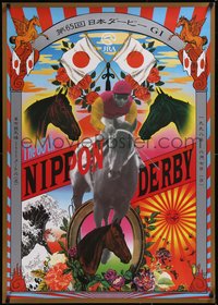 7w0171 TADANORI YOKOO 29x41 Japanese special poster 1998 the 65th Nippon Derby, horse racing image!