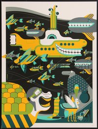 7w0105 YELLOW SUBMARINE signed vertical artist's proof 18x24 art print 2012 by Whalen, Elite '68!