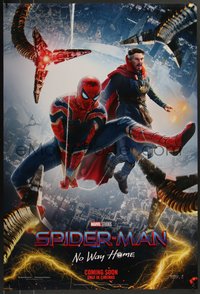 7w0675 SPIDER-MAN: NO WAY HOME int'l teaser DS 1sh 2021 great action image w/ Tom Holland in title role!