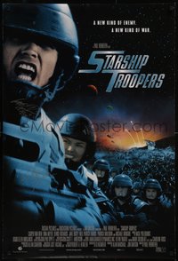 7w0008 STARSHIP TROOPERS signed DS 1sh 1997 by Casper Van Dien, Dina Meyer AND Patrick Muldoon!