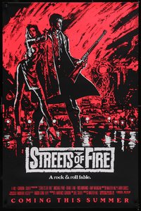 7w0689 STREETS OF FIRE advance 1sh 1984 Walter Hill, Riehm pink dayglo art, a rock & roll fable!