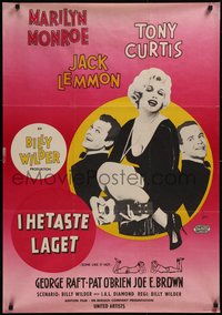 7w0409 SOME LIKE IT HOT Swedish 1959 Marilyn Monroe with Curtis & Lemmon in drag, rare, ultra rare!