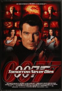 7w0702 TOMORROW NEVER DIES 1sh 1997 Pierce Brosnan as Bond, Michelle Yeoh, sexy Teri Hatcher!