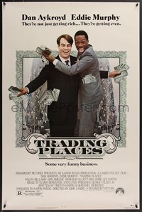 7w0708 TRADING PLACES 1sh 1983 Dan Aykroyd & Eddie Murphy are getting rich & getting even!