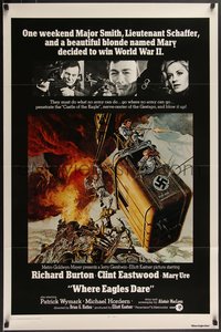 7w0727 WHERE EAGLES DARE 1sh R1973 Clint Eastwood, Richard Burton, Mary Ure, McCarthy art!