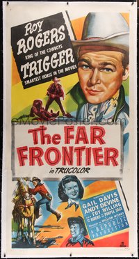 7x0335 FAR FRONTIER linen 3sh 1948 Roy Rogers & Trigger help patrol the United States/Mexico border!